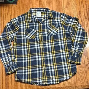 Old Navy Blue and Yellow Plaid Button Down Shirt